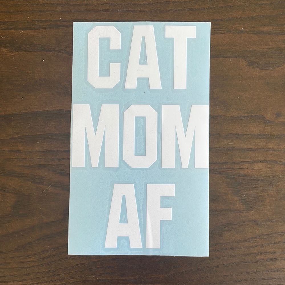CAT MOM AF window decal